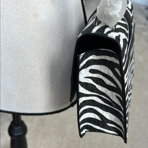 MK Greenwich Small Zebra Print Calf Hair Crossbody Bag - Picture 13 of 16